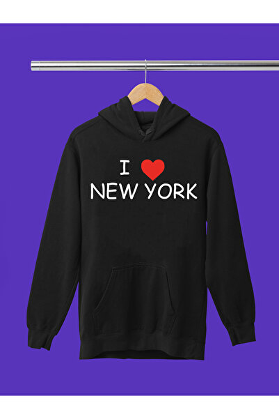 MAGORS I LOVE NEW YORK, hanorac din bumbac imprimat, cu mânecă lungă, cu glug...