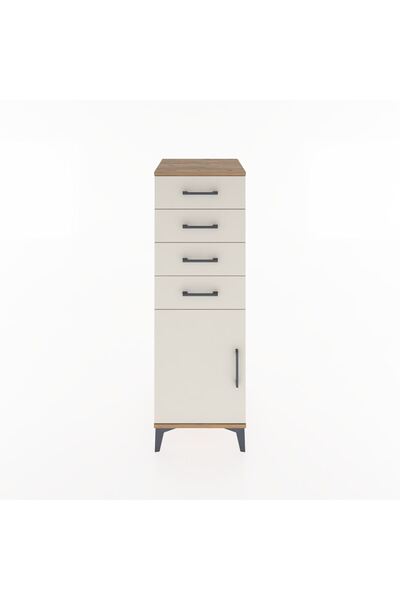 Dienni Hyperion Dolap Tek Raflı 4 Çekmeceli Tek Kapaklı 44x44x134 Çam-Aytaşı