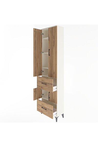 Dienni Arges Dolap 5 Raflı 2 Çekmeceli 4 Kapaklı 60x30x243 Aytaşı-Çam