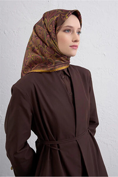 Armine Tivil İpek Etnik Desen Eşarp 9421D