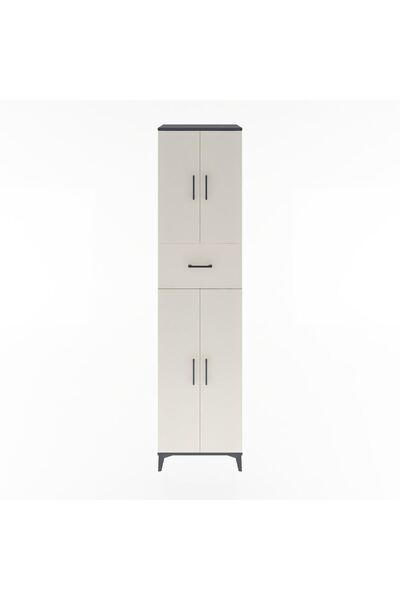 Dienni Hyperion Dolap 5 Raflı Tek Çekmeceli 4 Kapaklı 60x44x243 Antrasit-Aytaşı