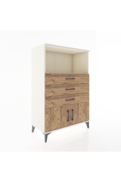 Dienni Hyperion Dolap Tek Raflı 3 Çekmeceli 2 Kapaklı 88x44x134 Aytaşı-Çam