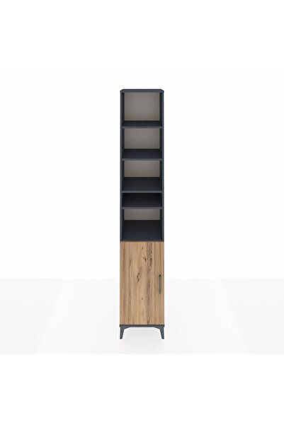 Dienni Hyperion Dolap 7 Raflı Tek Kapaklı 44x44x243 Antrasit-Çam