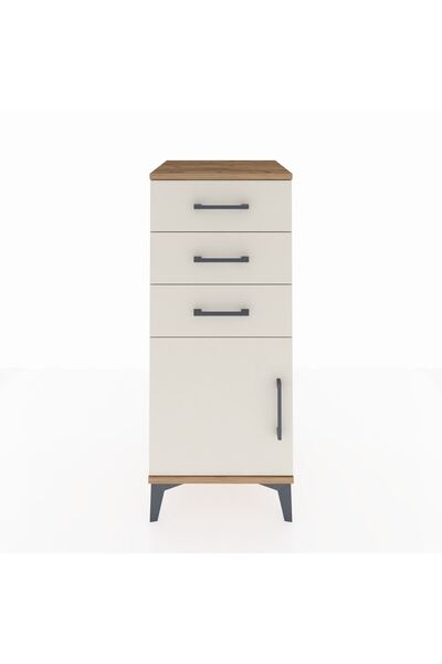 Dienni Hyperion Komodin Tek Raflı 3 Çekmeceli Tek Kapaklı 44x44x106 Çam-Aytaşı