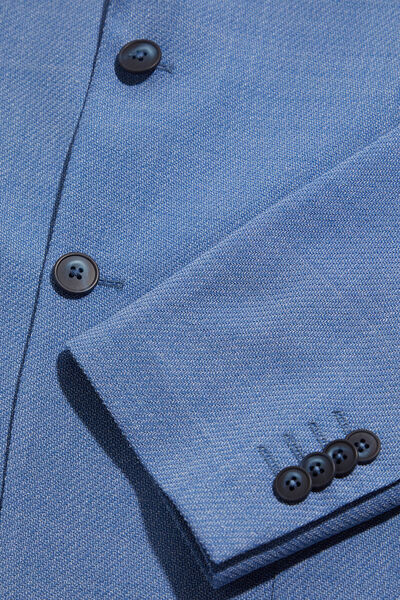 W Collection MAVİ DÜĞMELİ PAMUK/YÜN CEKET