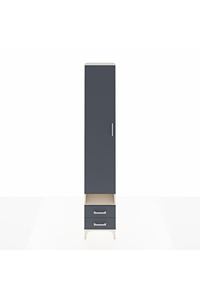 Dienni Hyperion Dolap 6 Raflı 2 Çekmeceli Tek Kapaklı 44x44x243 Aytaşı-Antrasit