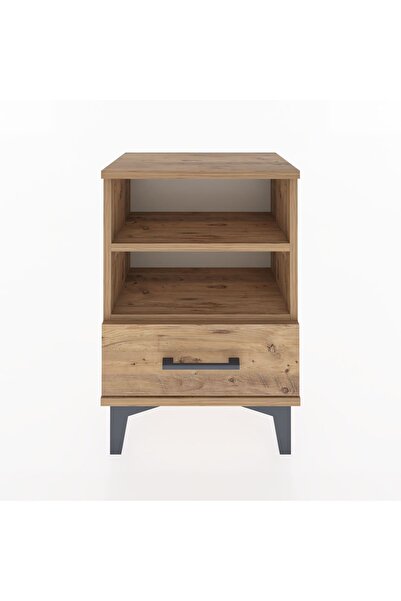 Dienni Arges Komodin 2 Raflı Tek Çekmeceli 44x30x64 Çam-Çam