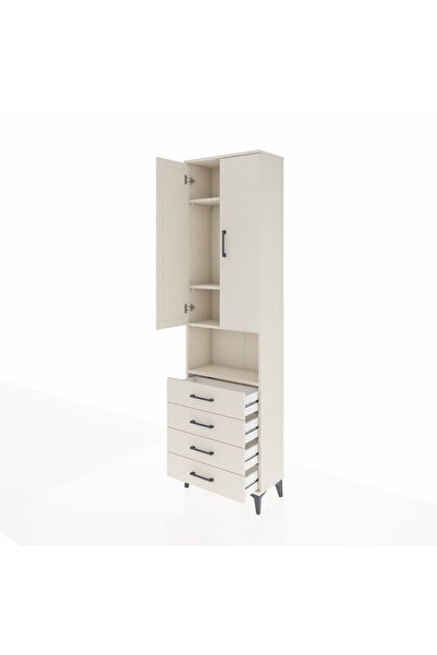 Dienni Arges Dolap 4 Raflı 4 Çekmeceli 2 Kapaklı 60x30x221 Aytaşı-Aytaşı