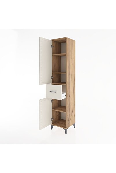 Dienni Hyperion Dolap 4 Raflı Tek Çekmeceli 2 Kapaklı 44x44x221 Çam-Aytaşı