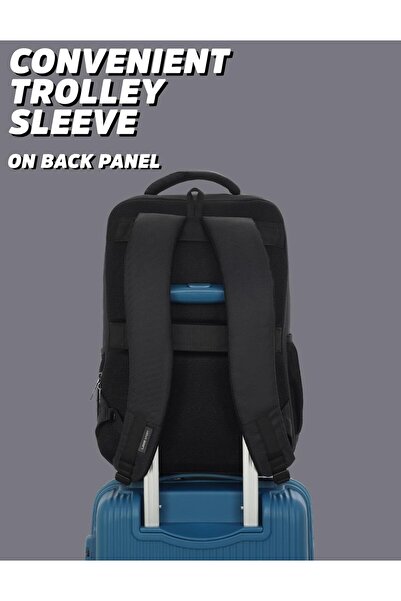 Lavie Sport 45cm Pioneer 24 Litres Laptop Backpack with Trolley Sleeve For Men & Women | Premium Veg