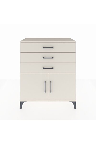 Dienni Hyperion Şifonyer Tek Raflı 3 Çekmeceli 2 Kapaklı 88x44x106 Aytaşı-Aytaşı