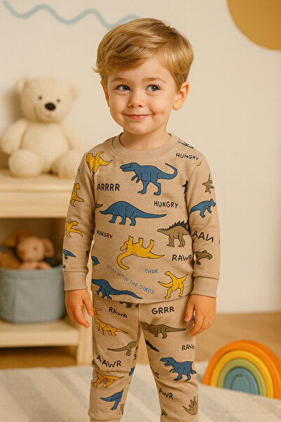 SVART WEAR Σετ παιδικής πιτζάμα με σχέδιο δεινοσαύρων Rawr Dinosaur, μπλούζα και παντελόνι
