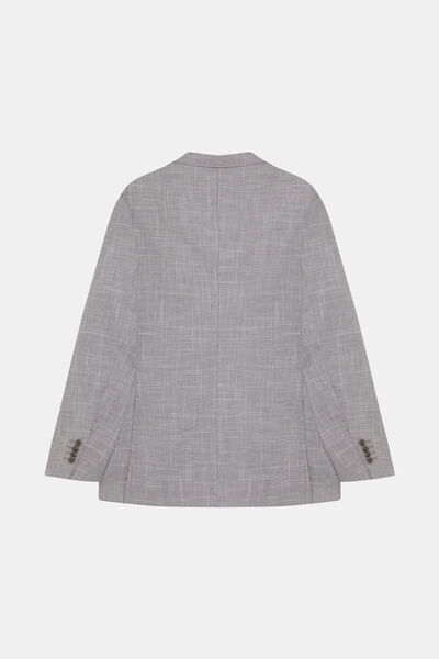W Collection Gray Buttoned Linen Wool Jacket