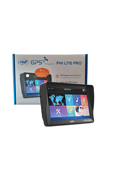 PNI GPS Camion-Tir 7″ 710 PRO 16GB 800Mhz cu parasolar si harti IGO 2025 Q2 camion si autoturism