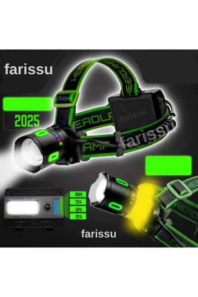 farissu OR-8117 Profesyonel Şarj Edilebilir Kafa Lambası (3x5800 mAh Pil, 8 Modlu, Güç Bankası Özellikli)