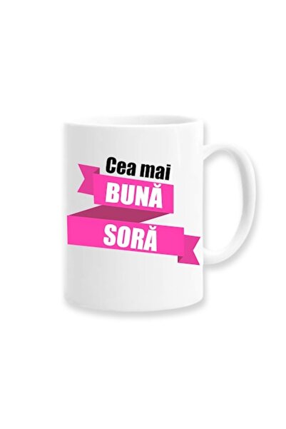 OEM Cană personalizată pentru soră cu mesajul „Cea mai bună soră”, model roz,...