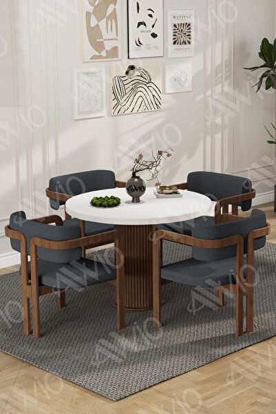 AVVİO Carmen Serisi Bohem Ayak 4'lü Tokyo Metal Demonte Sandalye Masa Sandaly...