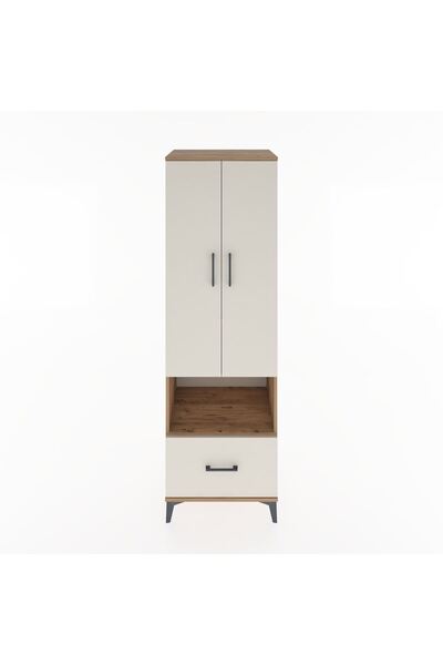 Dienni Hyperion Dolap 3 Raflı Tek Çekmeceli Tek Askılı 60x44x195 Çam-Aytaşı