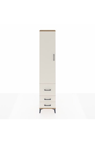 Dienni Arges Dolap 4 Raflı 3 Çekmeceli Tek Kapaklı 44x30x221 Çam-Aytaşı