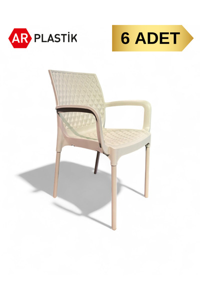 AR PLASTİK İlayda Sandalye 6 ADET, Bahçe Sandalyesi, Balkon Sandalyesi, Mutfa...