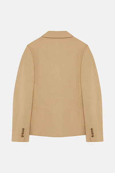 W Collection Bej Keten Vi̇skon Ceket