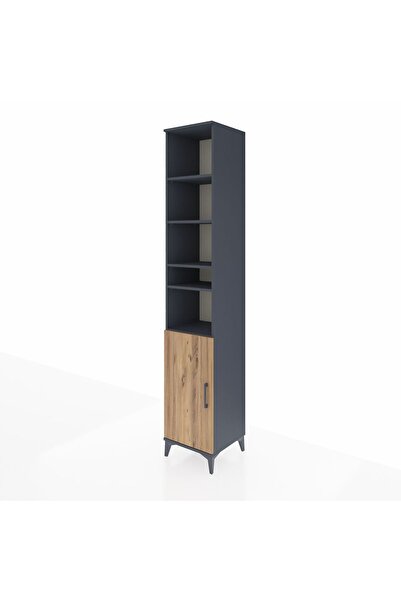 Dienni Hyperion Dolap 7 Raflı Tek Kapaklı 44x44x243 Antrasit-Çam