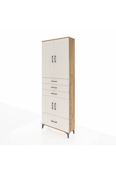 Dienni Arges Dolap 5 Raflı 4 Çekmeceli 4 Kapaklı 88x30x243 Çam-Aytaşı