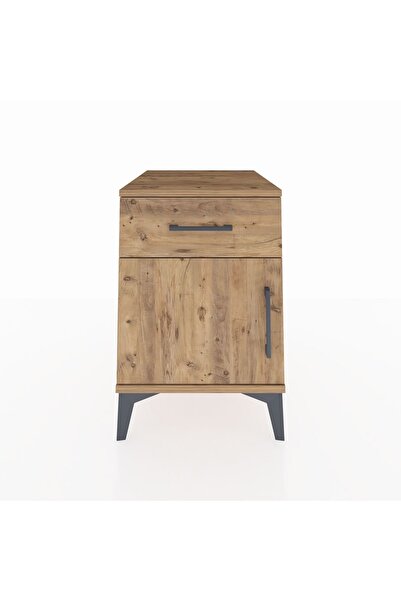 Dienni Kronos Komodin Tek Raflı Tek Çekmeceli Tek Kapaklı 44x59x64 Çam-Çam