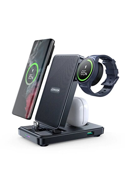 Joyroom Wireless Charging Station for Phone, Earbuds & Watch (O104) - Black