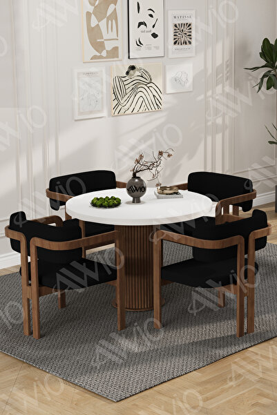 AVVİO Carmen Serisi Bohem Ayak 4'lü Tokyo Metal Demonte Sandalye Masa Sandaly...