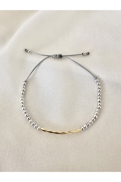 Atelier Çağla Silver Color Ball Tube Bracelet