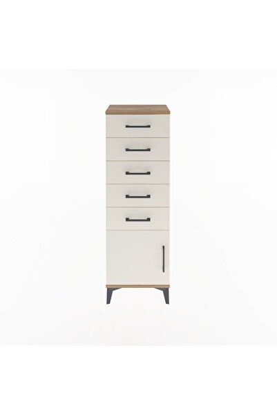Dienni Arges Dolap 5 Çekmeceli Tek Kapaklı 44x30x134 Çam-Aytaşı