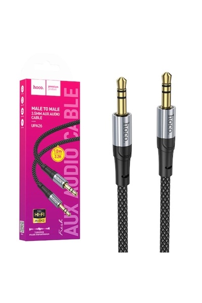 Hoco (UPA26) - Cablu audio, Jack 3.5mm (Mascul) la Jack 3.5mm (Mascul) - Împl...