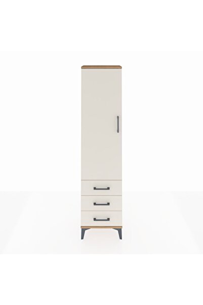 Dienni Arges Dolap Tek Raflı 3 Çekmeceli Tek Askılı 44x30x182 Çam-Aytaşı
