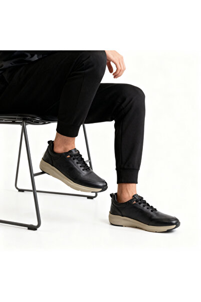 MARCOMEN 21114 Erkek Spor Ayakkabı – Siyah Deri & Konforlu Tasarım