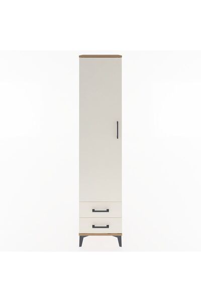 Dienni Hyperion Dolap 4 Raflı 2 Çekmeceli Tek Kapaklı 44x44x195 Çam-Aytaşı