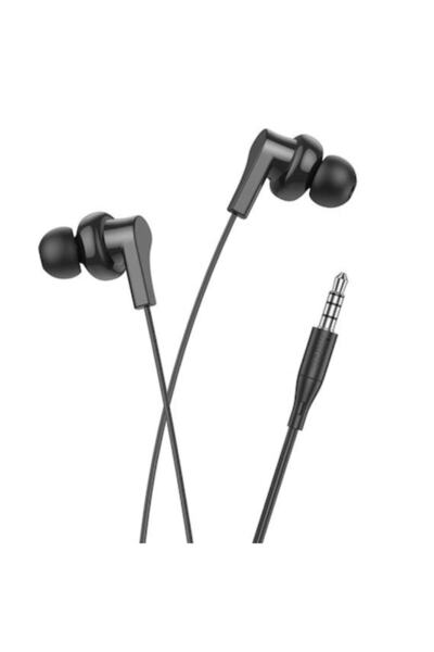 Hoco Căști cu fir și microfon M114, mufă 1 m 3,5 mm - negre
