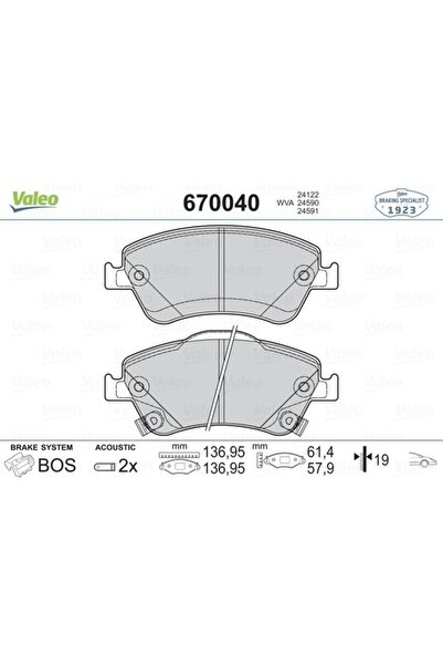 Toyota Fren Balatası On Corolla D4d 07-12 Aurıs D4d 07-12 Corolla 1.4 D4d 2013-> - 670040