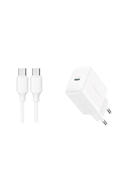 Joyroom Incarcator de retea, JR-TCF20, 20W, USB-C, alb, cu cablu USB-C 1m