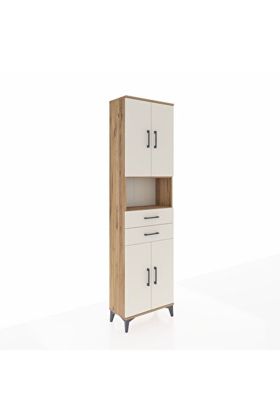 Dienni Arges Dolap 4 Raflı 2 Çekmeceli 4 Kapaklı 60x30x221 Çam-Aytaşı