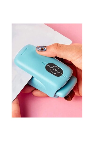 SMARTECH Bag Sealing Device, Includes Cutter, Battery Operated, Turquoise