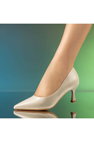 Modlet.ro Pantofi cu toc bej pentru femei MOD13931