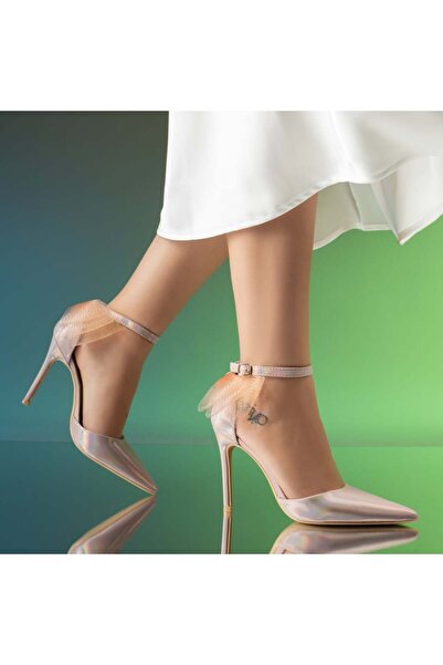 Modlet.ro Stiletto roz strălucitor pentru femei cu fundă MOD13914