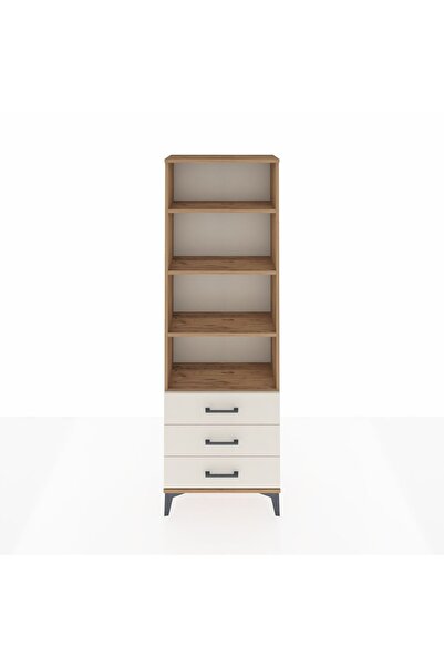 Dienni Arges Dolap 4 Raflı 3 Çekmeceli 60x30x182 Çam-Aytaşı