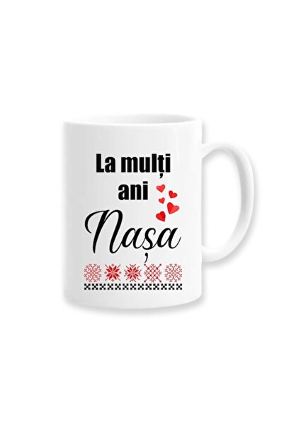 OEM Cană personalizată pentru nașă cu mesajul: „La mulți ani, nașă”, Design c...