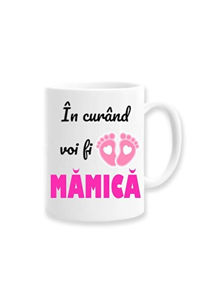 OEM Cană personalizată pentru viitoarea mămică cu mesajul „În curând voi fi m...