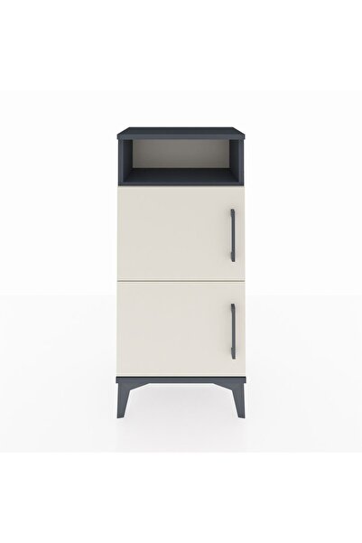 Dienni Arges Komodin Tek Raflı 2 Kapaklı 44x30x96 Antrasit-Aytaşı