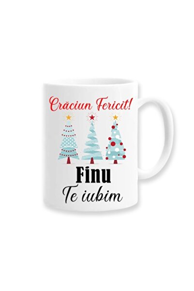 OEM Cană personalizată pentru fin cu mesajul: Crăciun fericit, finule, te iub...