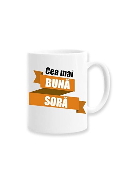 OEM Cană personalizată pentru soră cu mesajul „Cea mai bună soră”, model port...