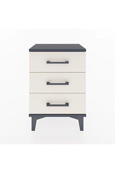 Dienni Arges Komodin 3 Çekmeceli 44x30x64 Antrasit-Aytaşı